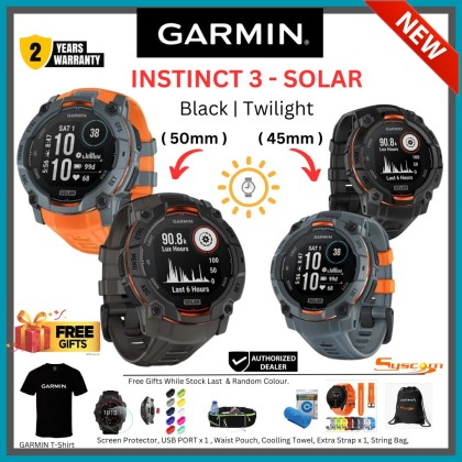 [NEW] Garmin Instinct 3 Solar 45mm / 50mm Rugged outdoor GPS smartwatches + FREE GIFTS